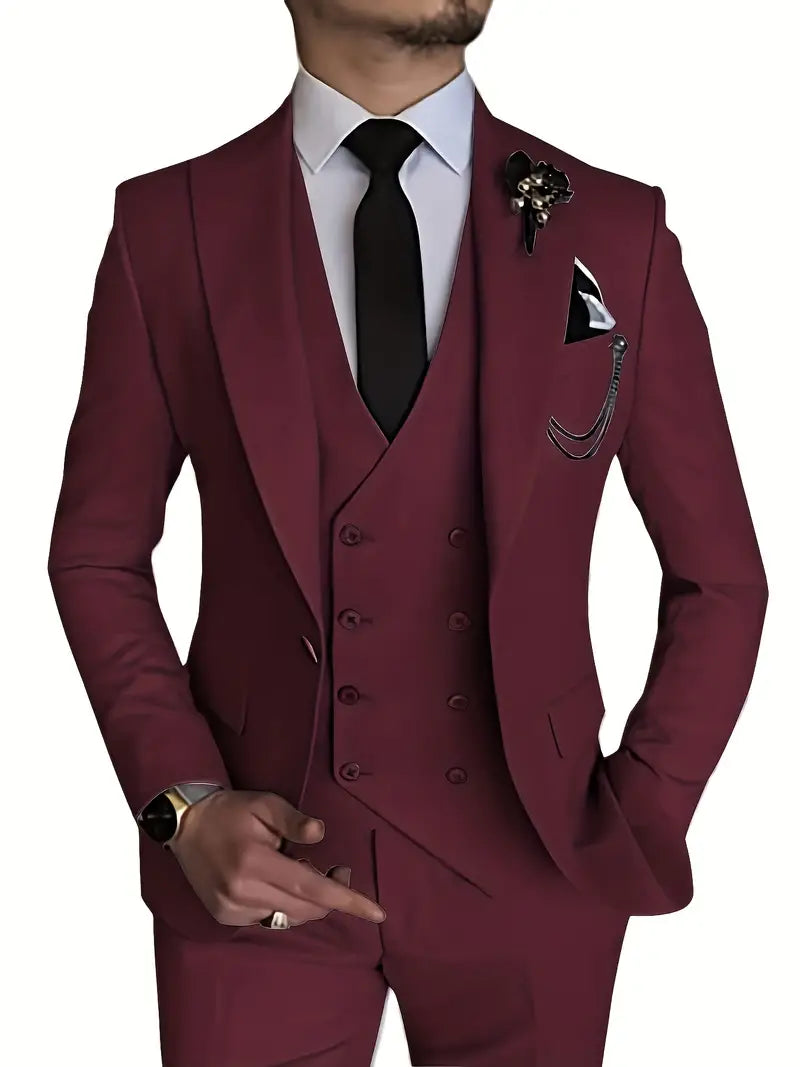 Alvar™ | 3-piece Men's Suit in Polyester for Elegance & Comfort