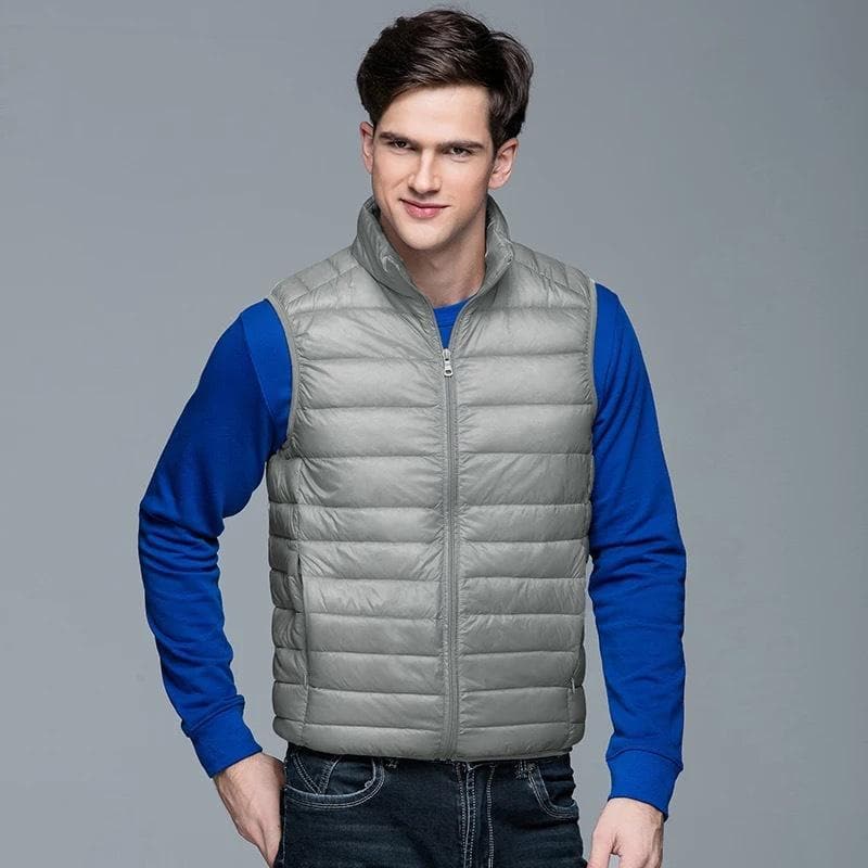 Mr. Puffer Vest – Quilted Design with Stand Collar and Light Padding