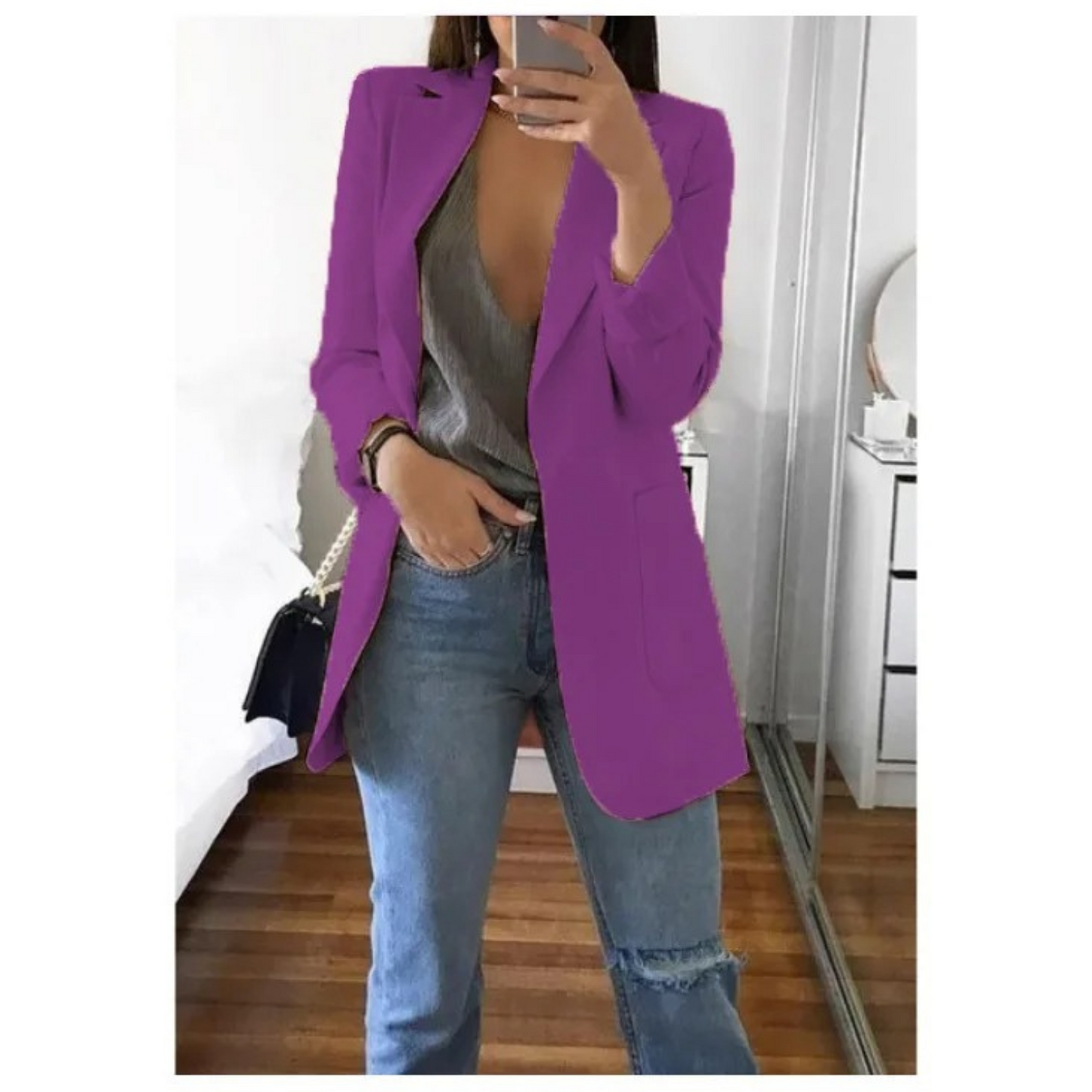 INES | Long Blazer in Sophisticated Khaki