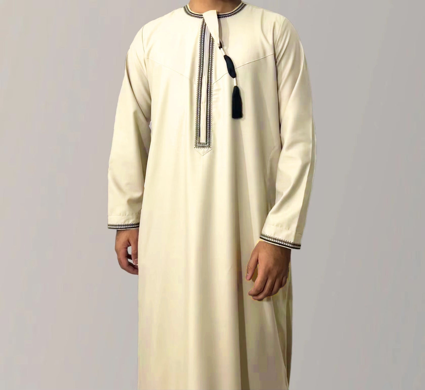 Lennox™ | Light Men's Bathrobe with Decorative Edge | Thin & Airy Bathrobe for Home and Relaxation