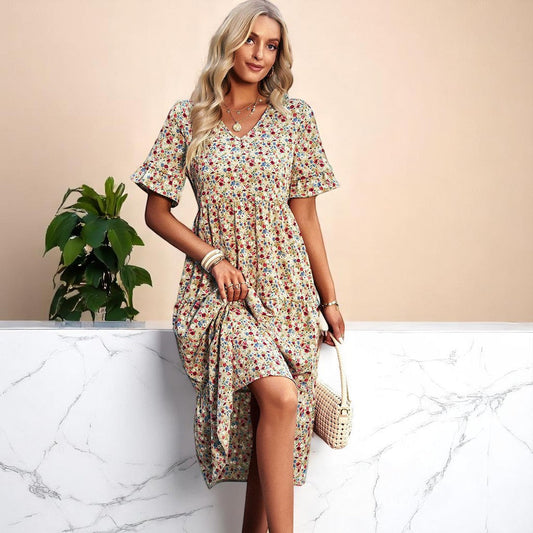 Lena | Floral Summer Dress in 100% Cotton