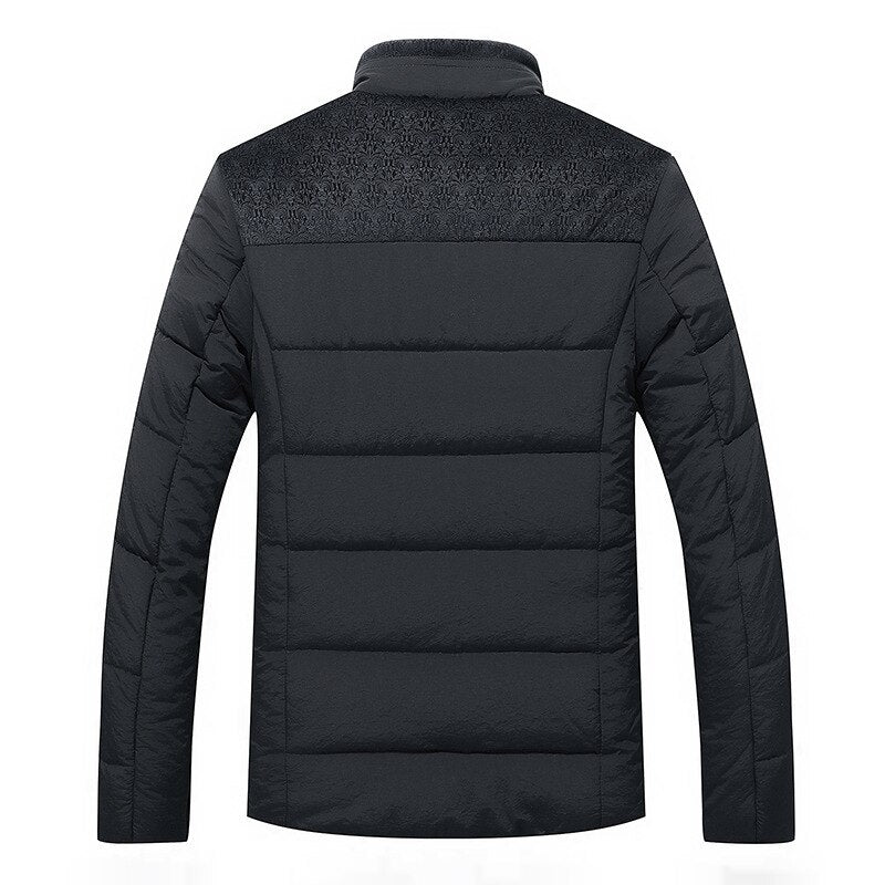 Herrejakke Quiltet med Ståkrave og Fleece – Regular Fit Vinterjakke