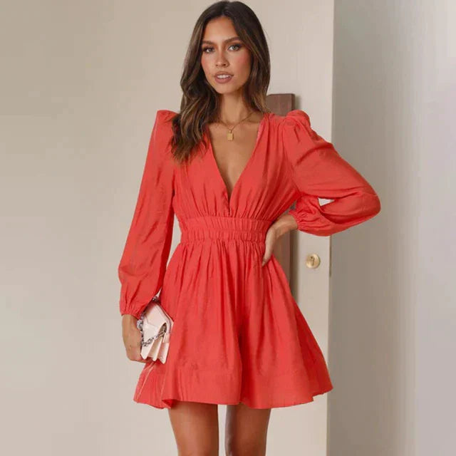 ELVINA™ | Glittery Mini Dress with Elegant Wrap Design