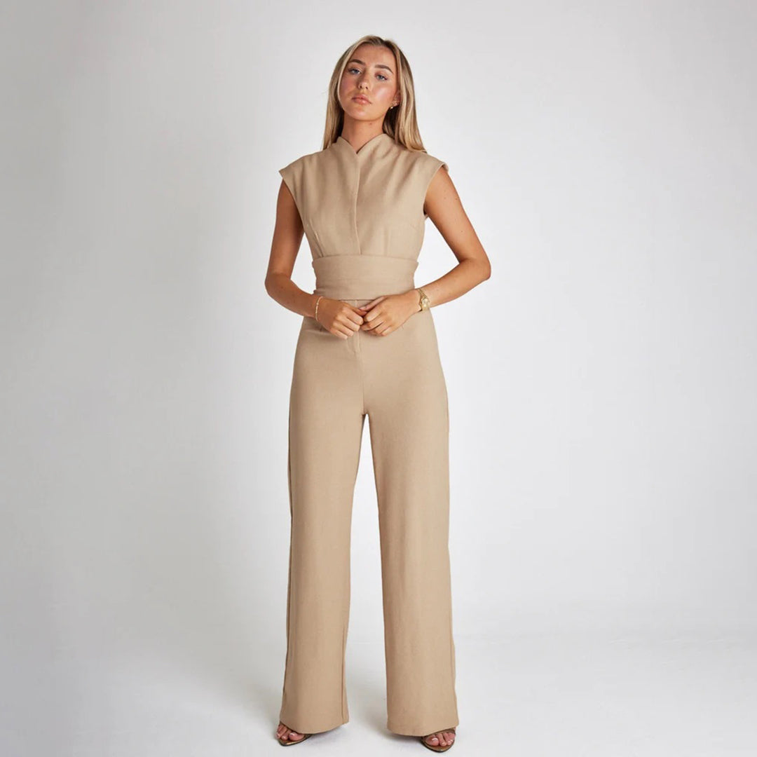 Liora Jumpsuit – Stylish Elegance with Tie Belt & Wide Legs
