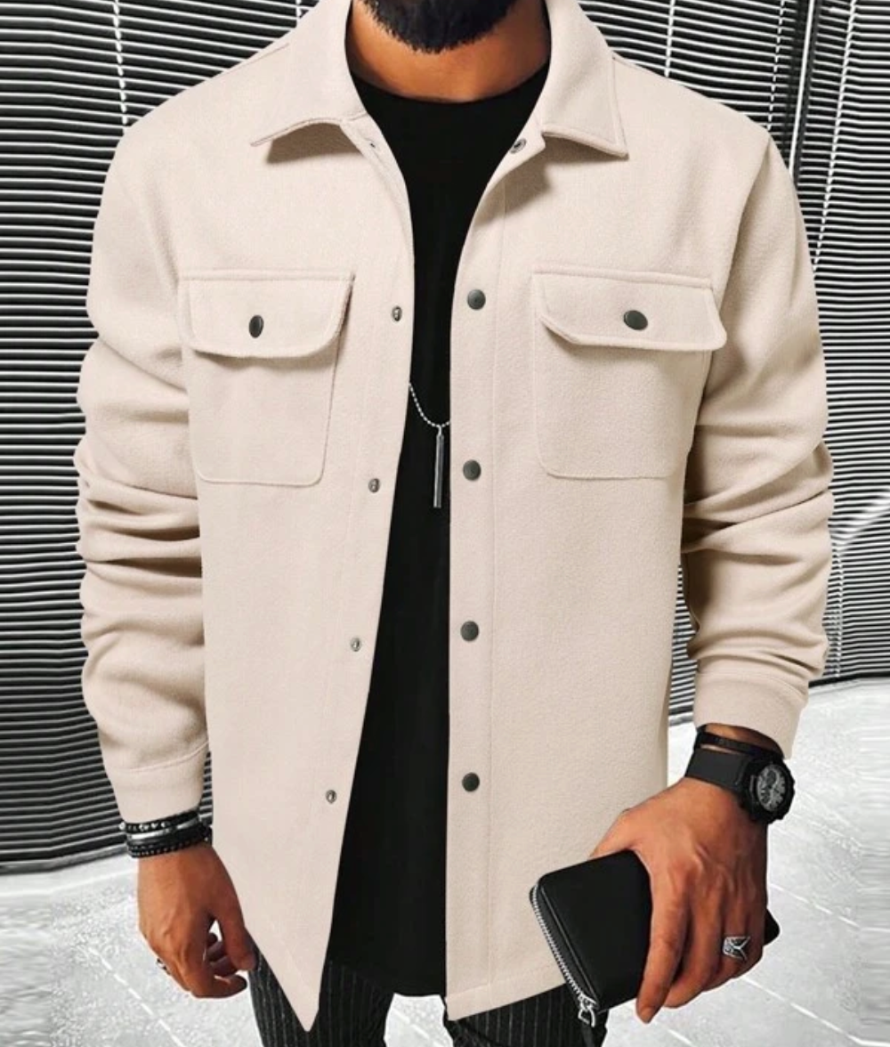 Nils – Relaxed Long-Sleeved Shirt with Buttons and Chest Pockets