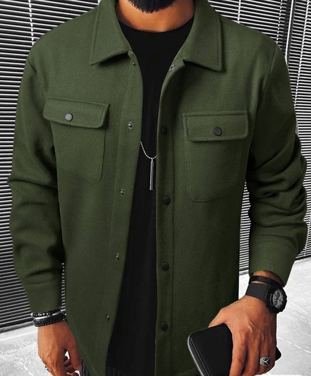 Nils – Relaxed Long-Sleeved Shirt with Buttons and Chest Pockets