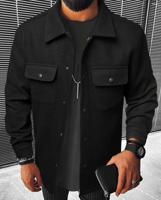 Nils – Relaxed Long-Sleeved Shirt with Buttons and Chest Pockets