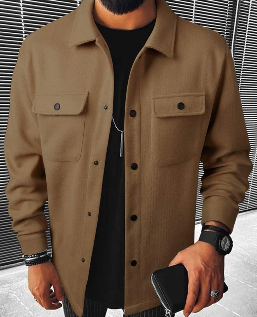 Nils – Relaxed Long-Sleeved Shirt with Buttons and Chest Pockets