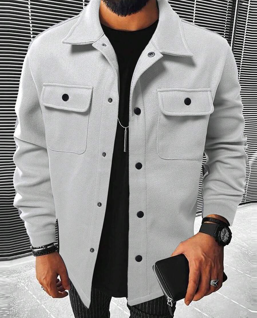 Nils – Relaxed Long-Sleeved Shirt with Buttons and Chest Pockets