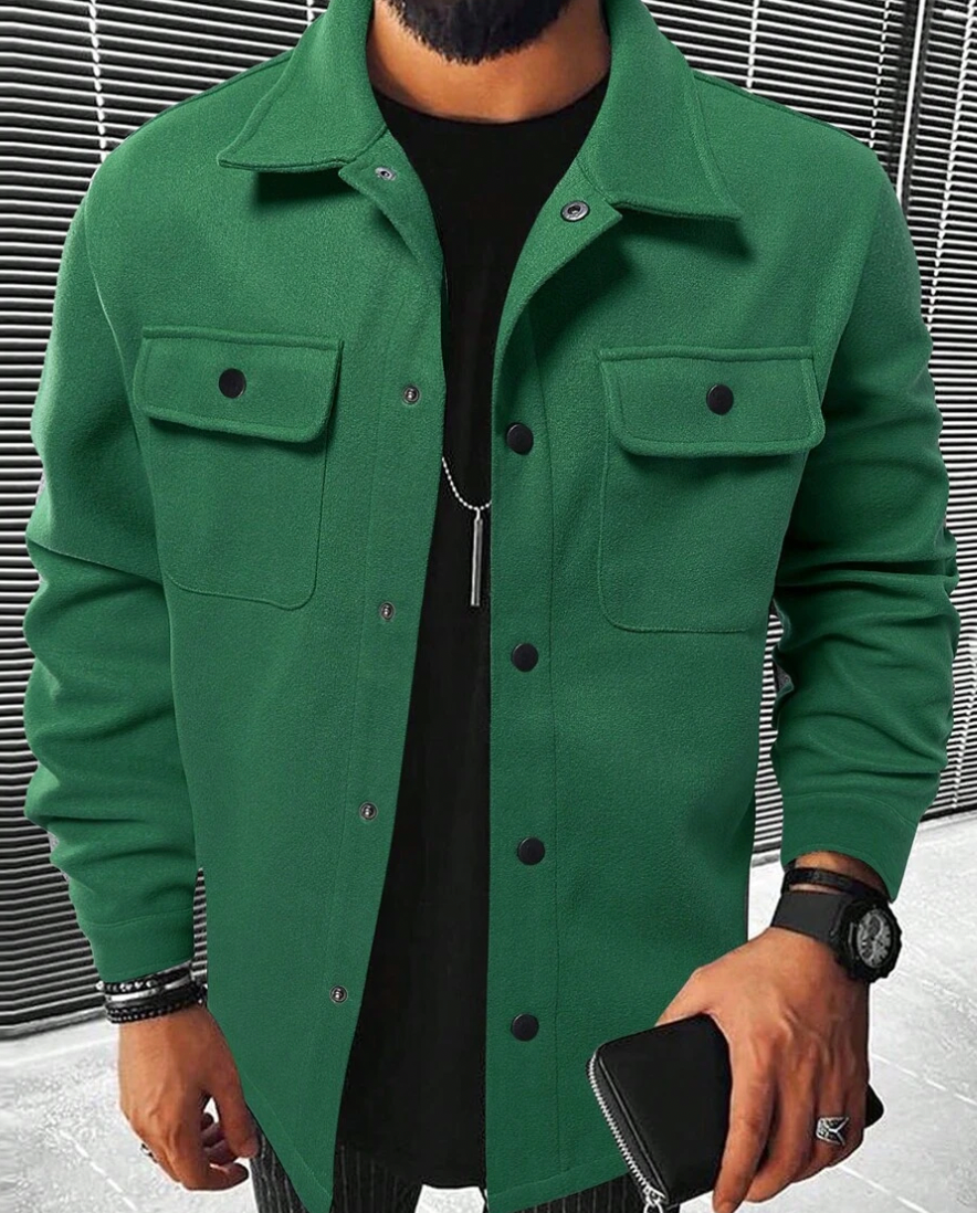 Nils – Relaxed Long-Sleeved Shirt with Buttons and Chest Pockets