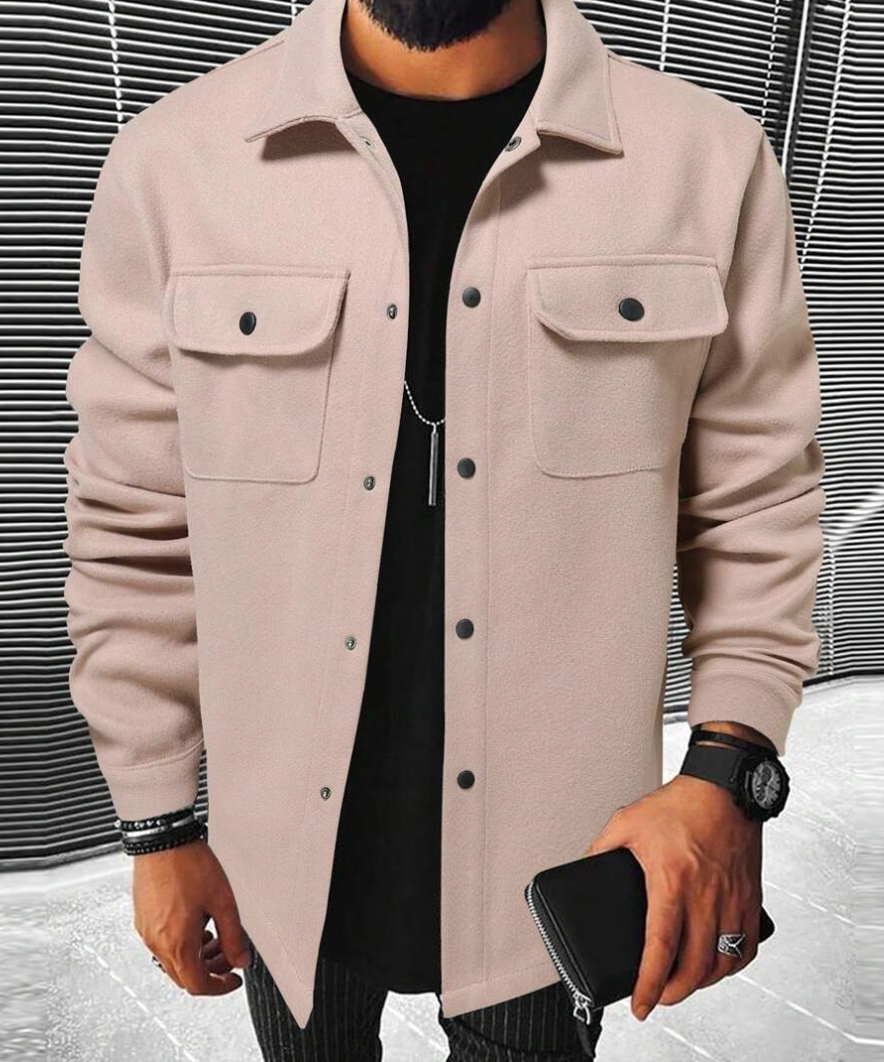 Nils – Relaxed Long-Sleeved Shirt with Buttons and Chest Pockets