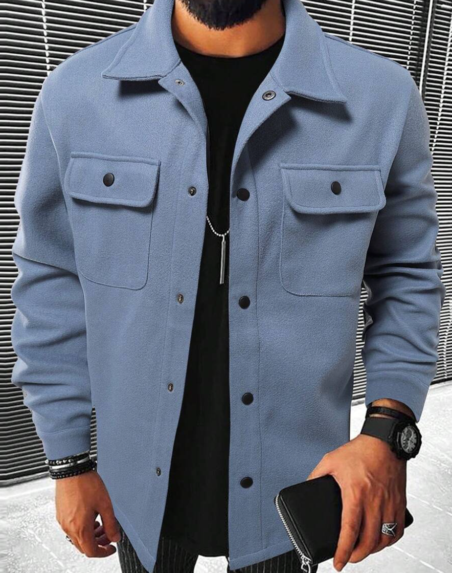 Nils – Relaxed Long-Sleeved Shirt with Buttons and Chest Pockets