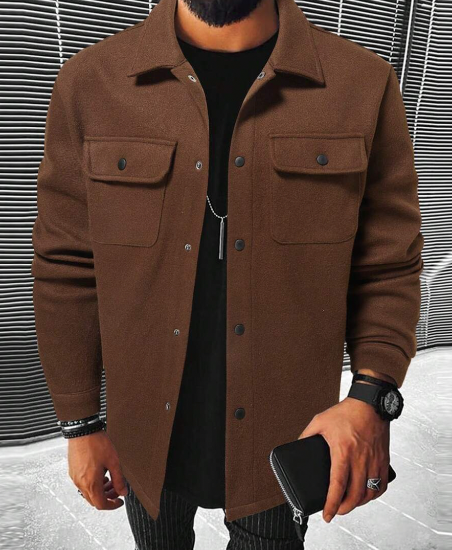 Nils – Relaxed Long-Sleeved Shirt with Buttons and Chest Pockets