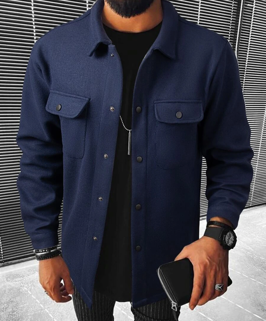 Nils – Relaxed Long-Sleeved Shirt with Buttons and Chest Pockets