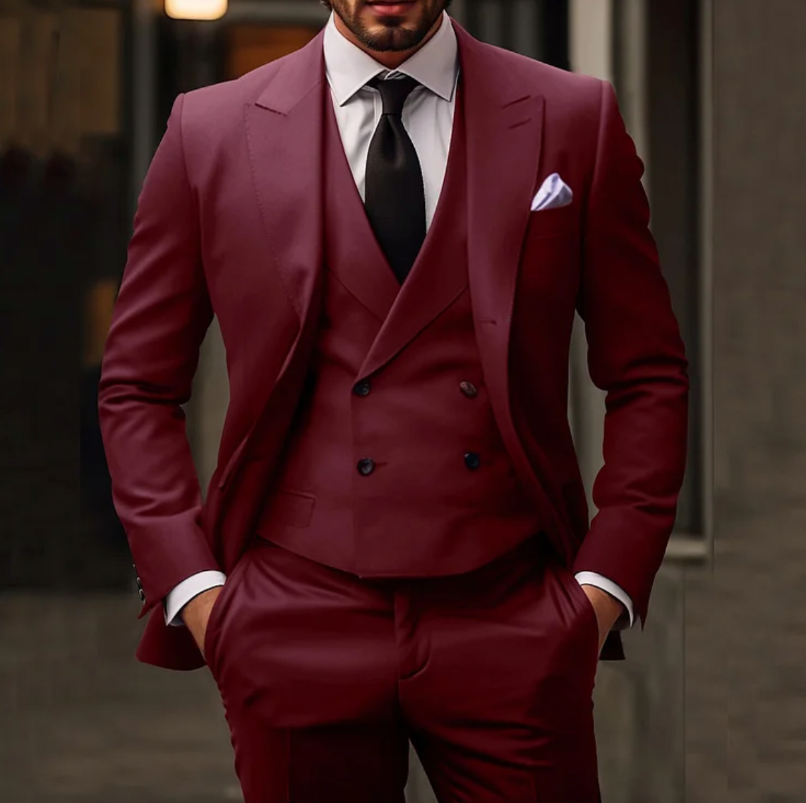 MAEL | 3-delad Slim-Fit Kostym för Män med Stil