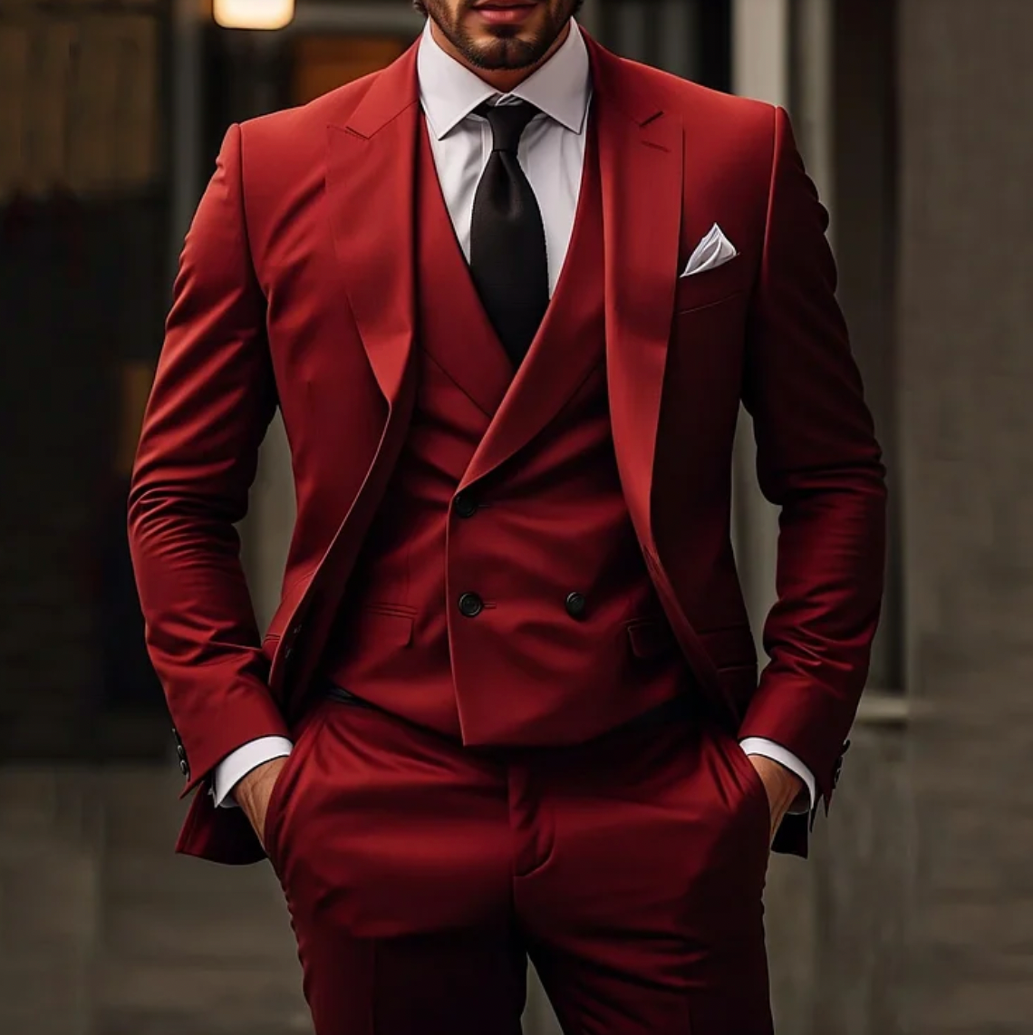 MAEL | 3-delad Slim-Fit Kostym för Män med Stil