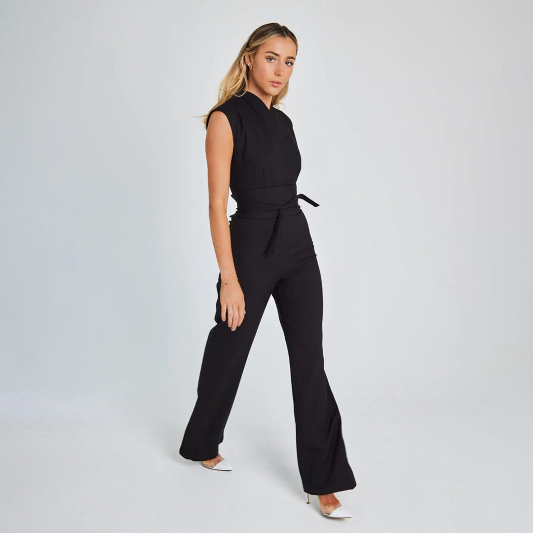 Liora Jumpsuit – Stylish Elegance with Tie Belt & Wide Legs