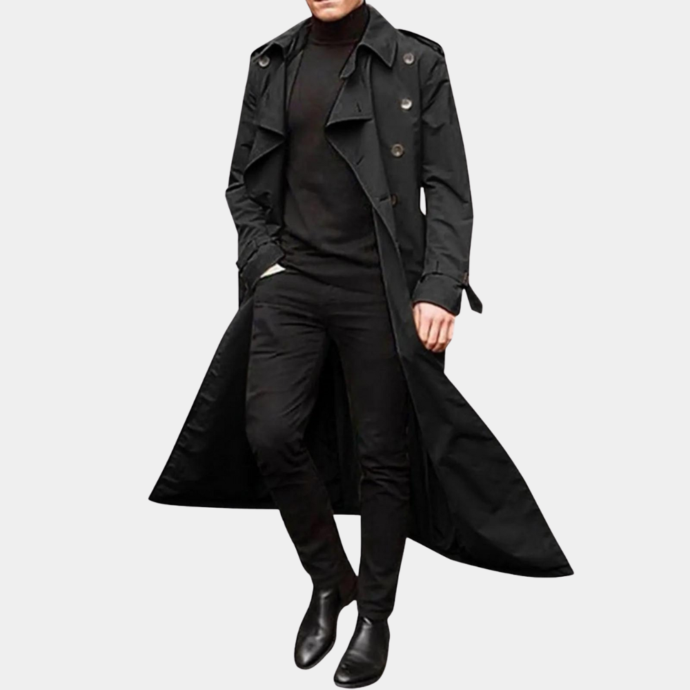 Dennis | Classic long trench coat with belt