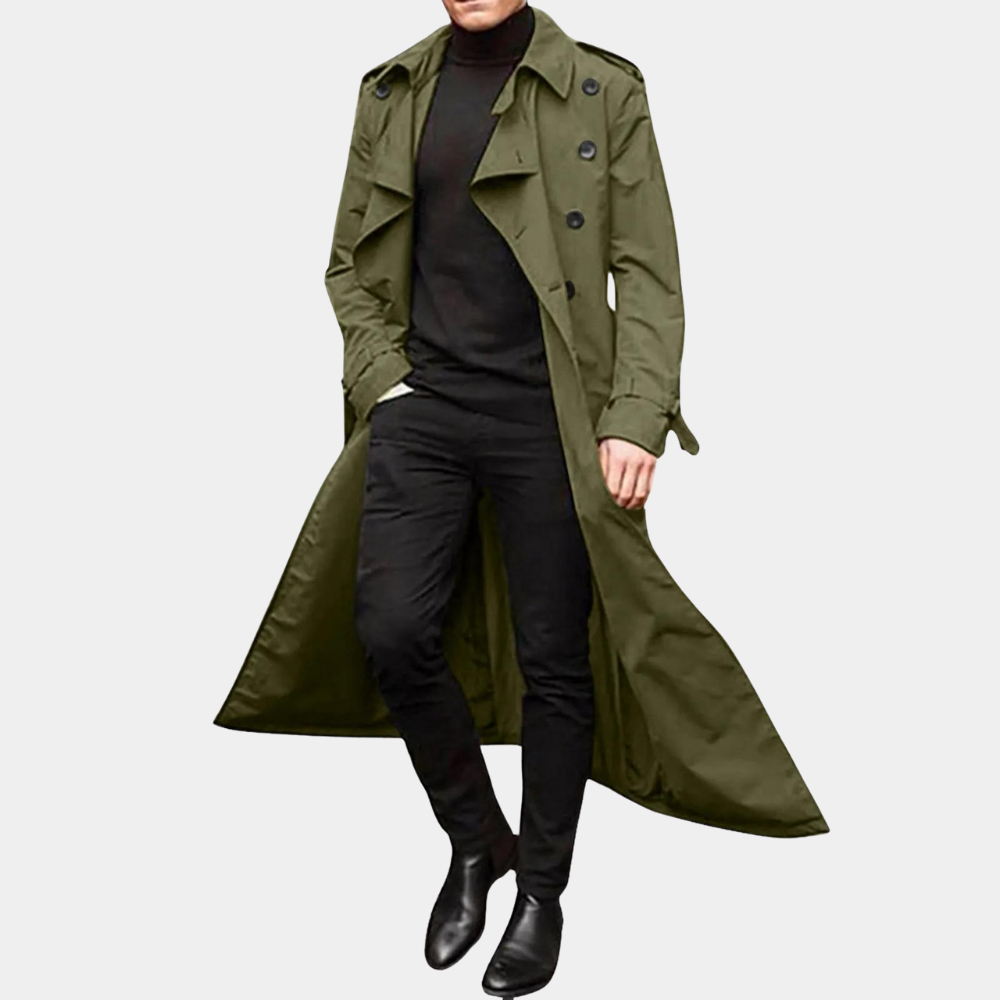 Dennis | Classic long trench coat with belt