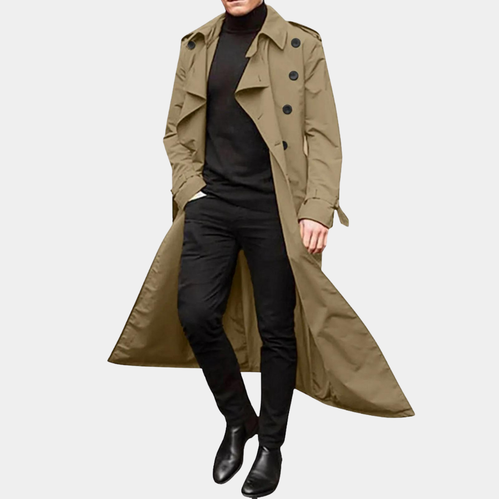 Dennis | Classic long trench coat with belt
