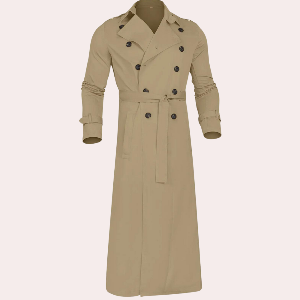 Dennis | Classic long trench coat with belt
