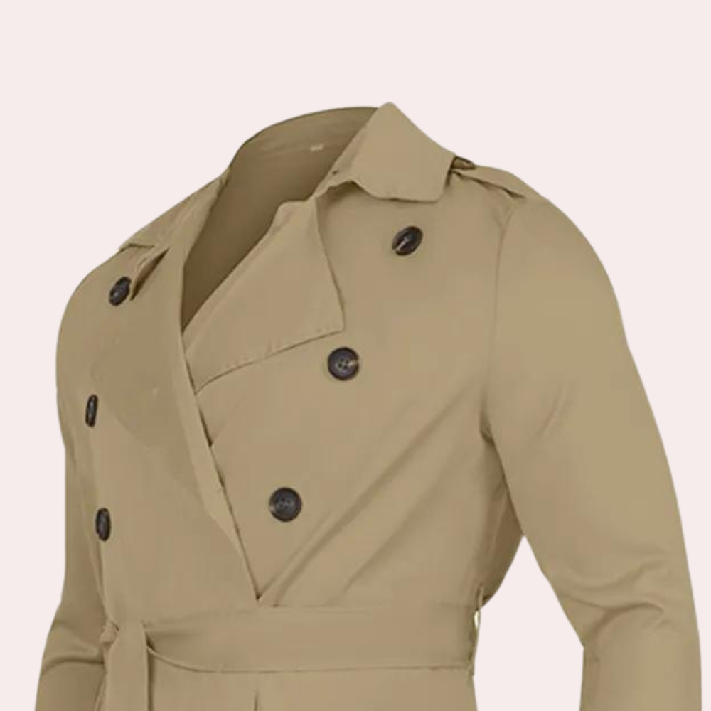 Dennis | Classic long trench coat with belt