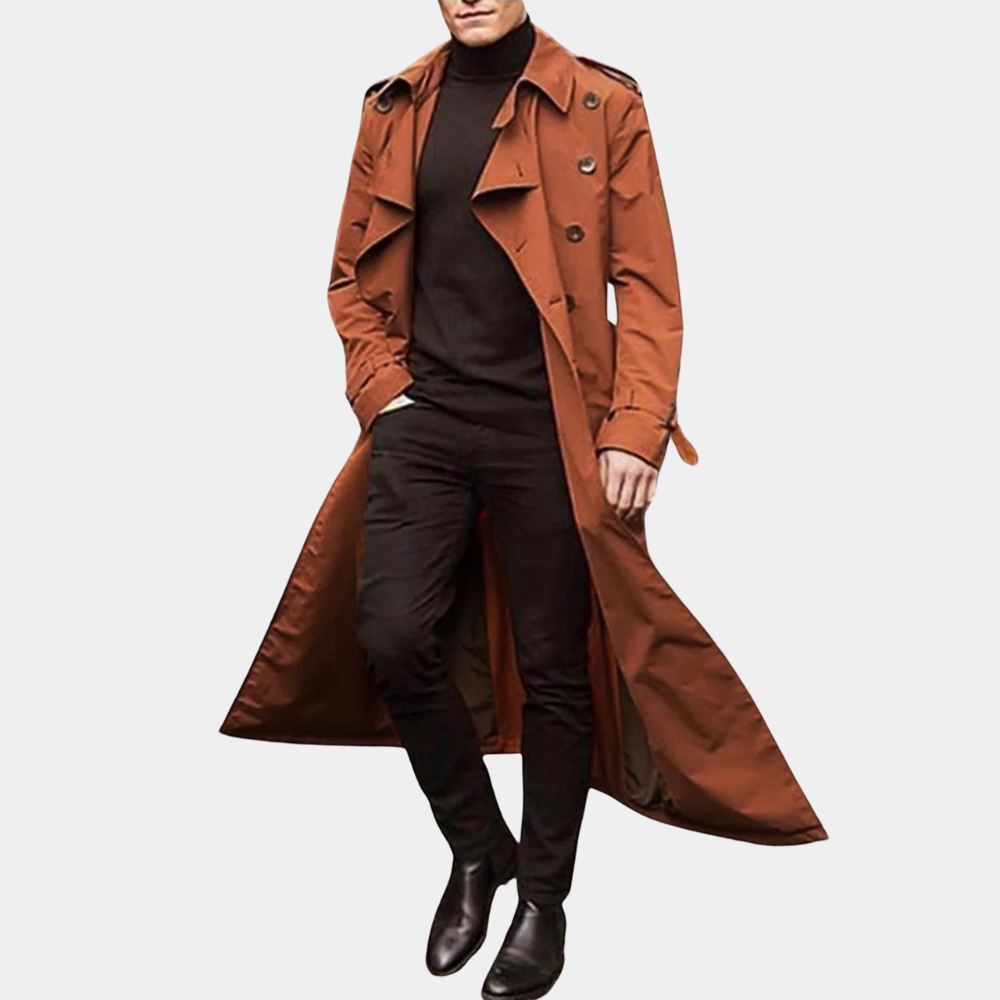 Dennis | Classic long trench coat with belt