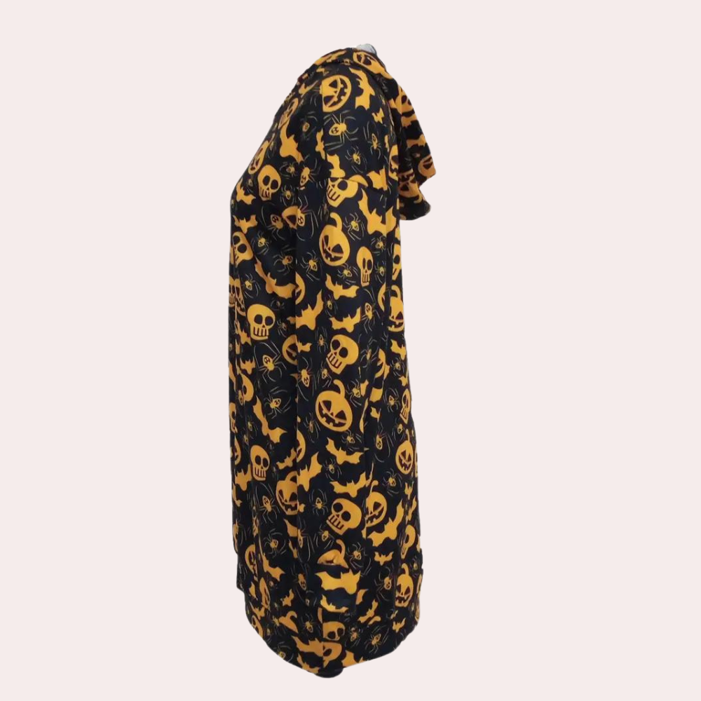 Malvina – Avslappnad Mini Hoodieklänning med Fickor