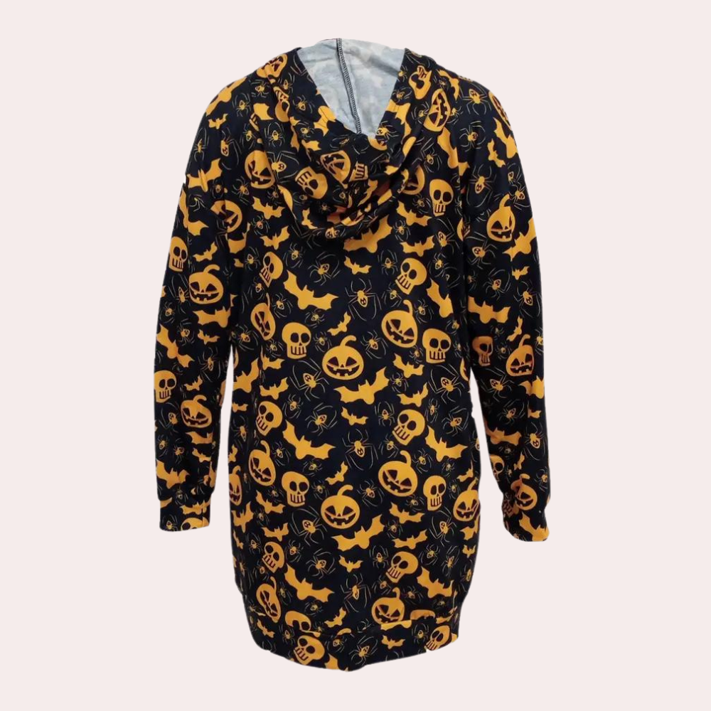 Malvina – Avslappnad Mini Hoodieklänning med Fickor