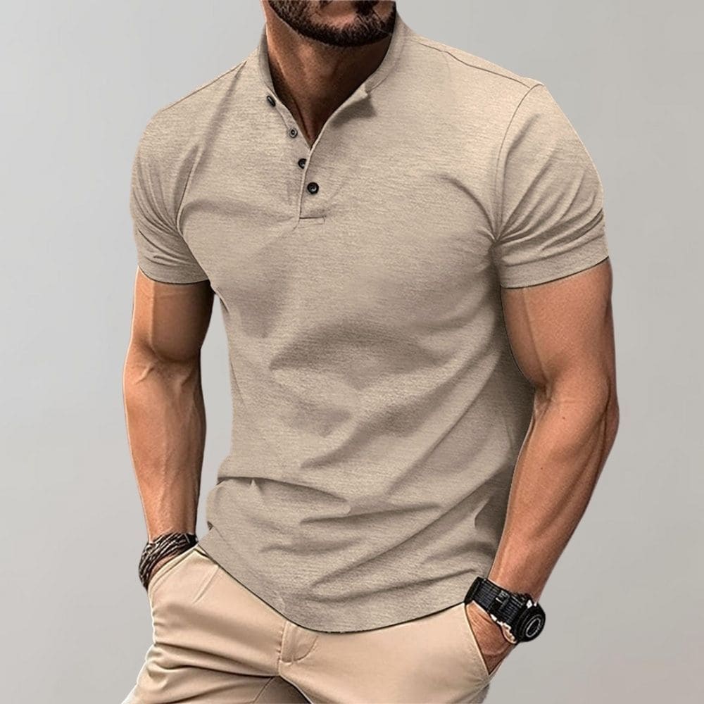 Danny | Short-sleeved polo shirt with button collar