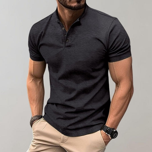 Danny | Short-sleeved polo shirt with button collar