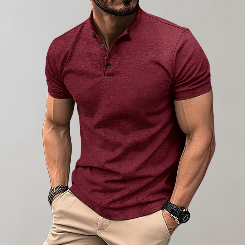 Danny | Short-sleeved polo shirt with button collar