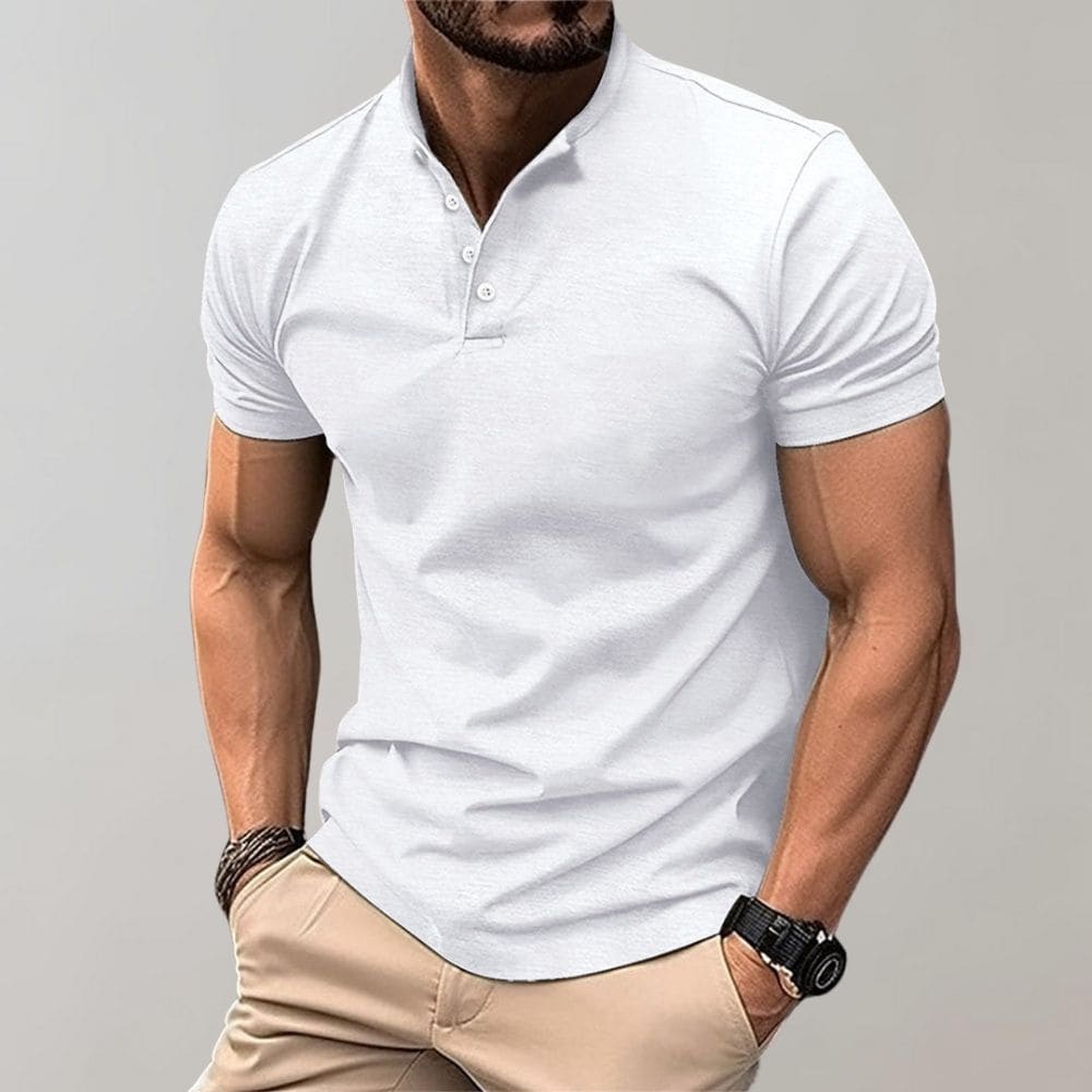 Danny | Short-sleeved polo shirt with button collar
