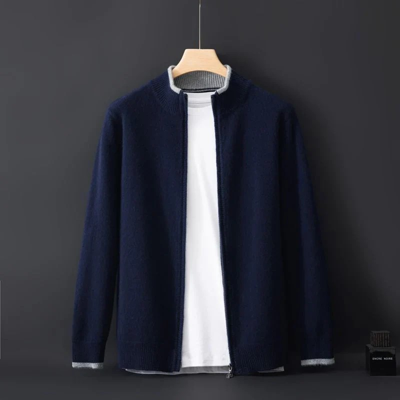 NOEL | Zip-cardigan i ægte merinould til herrer