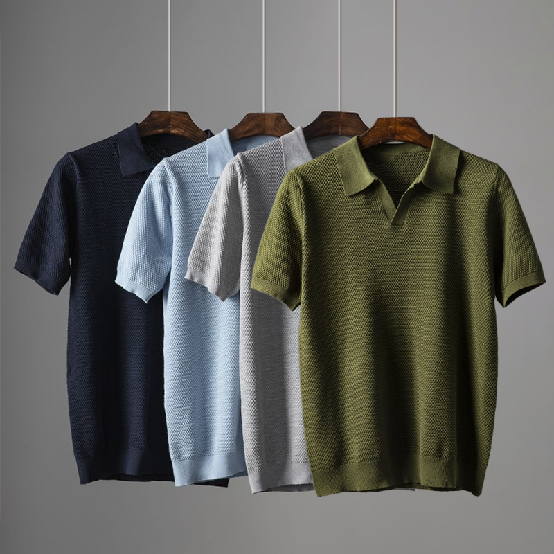 Jörn | V-neck polo shirt with short sleeves