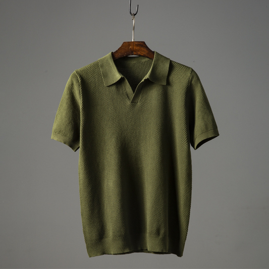 Jörn | V-neck polo shirt with short sleeves