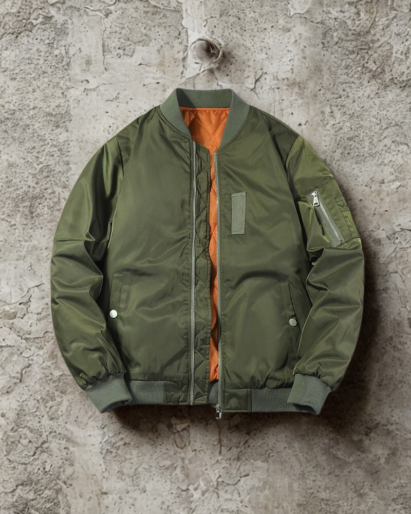 Andersson – Classic Bomber Jacket in Relaxed Fit with Ribbed Collar and Cuffs