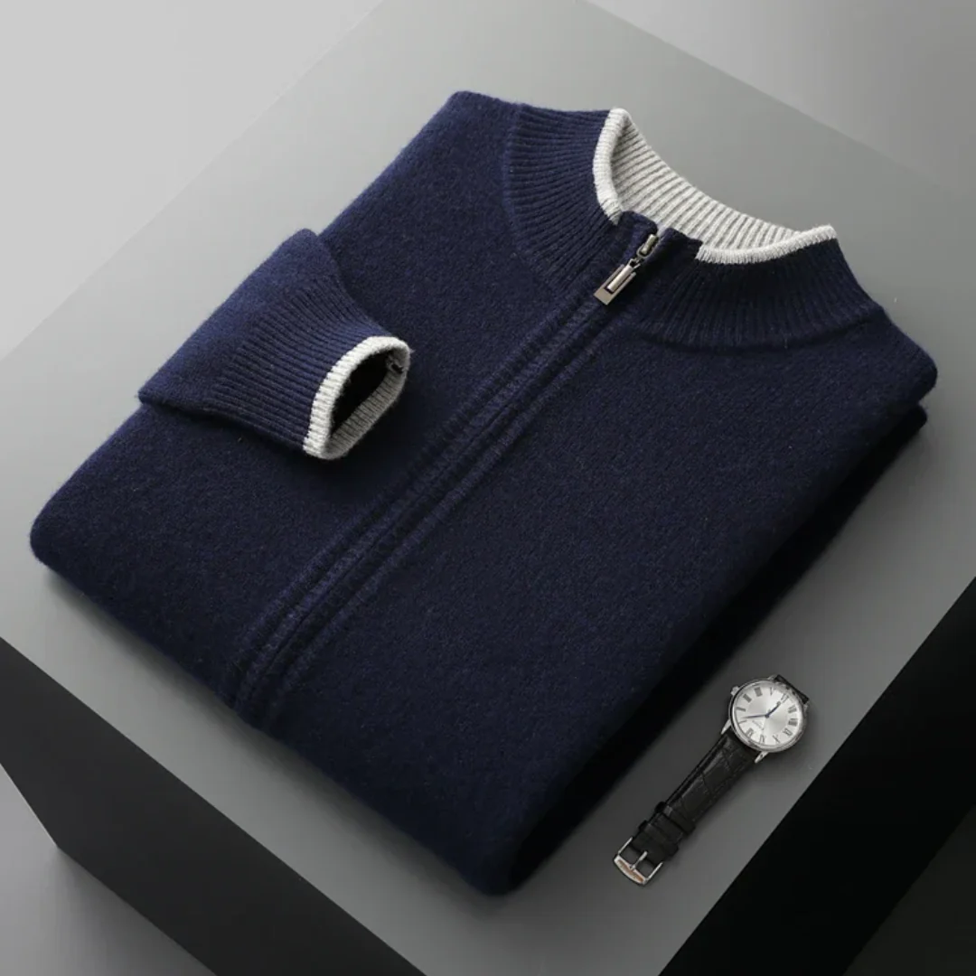 NOEL | Zip-cardigan i ægte merinould til herrer