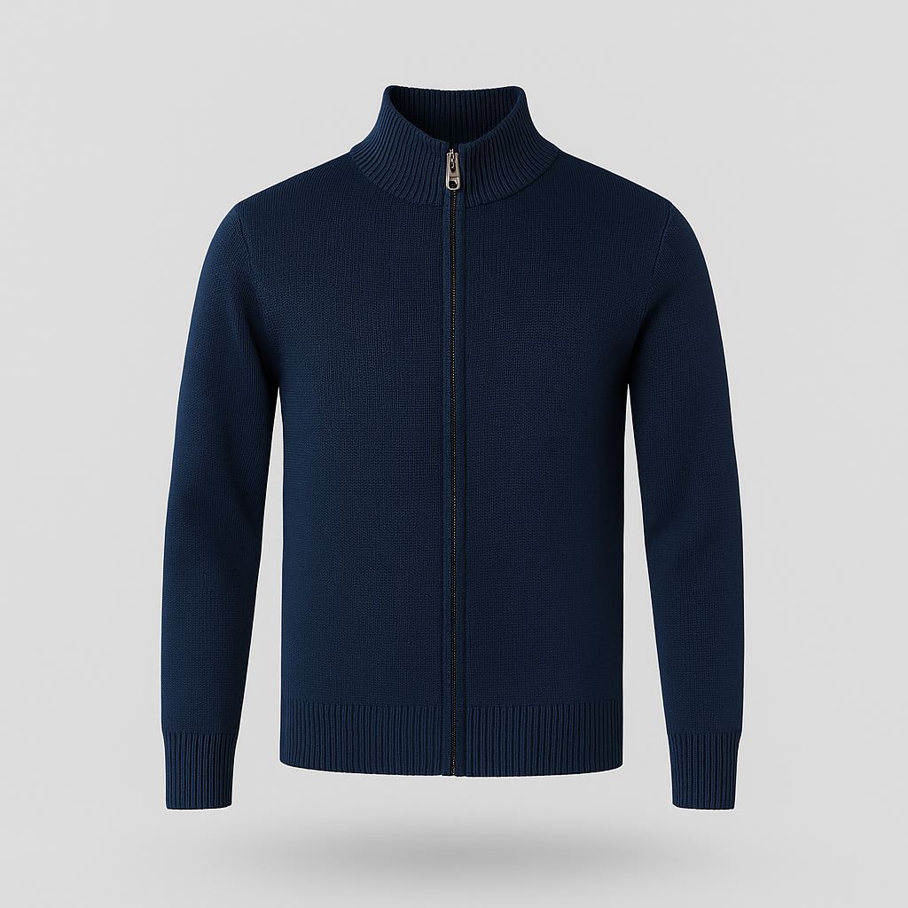 Mattias | Premium Knitted Men's Cardigan in Cotton with Zipper