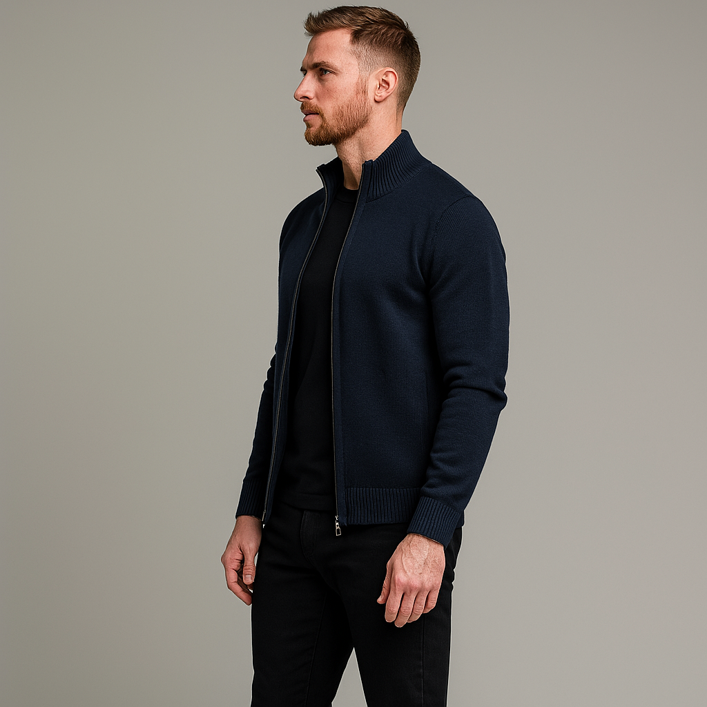 Mattias | Premium Knitted Men's Cardigan in Cotton with Zipper