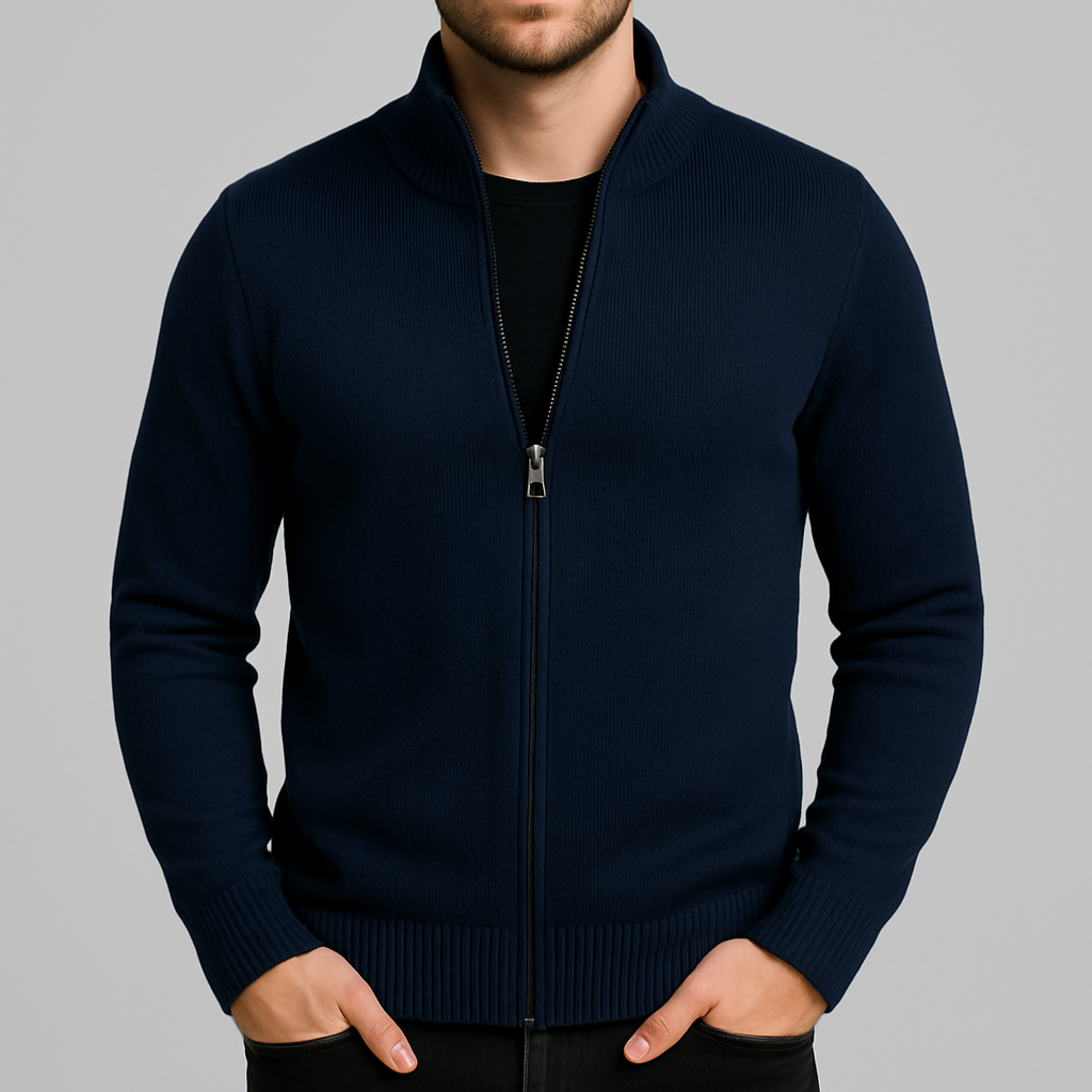 Mattias | Premium Knitted Men's Cardigan in Cotton with Zipper