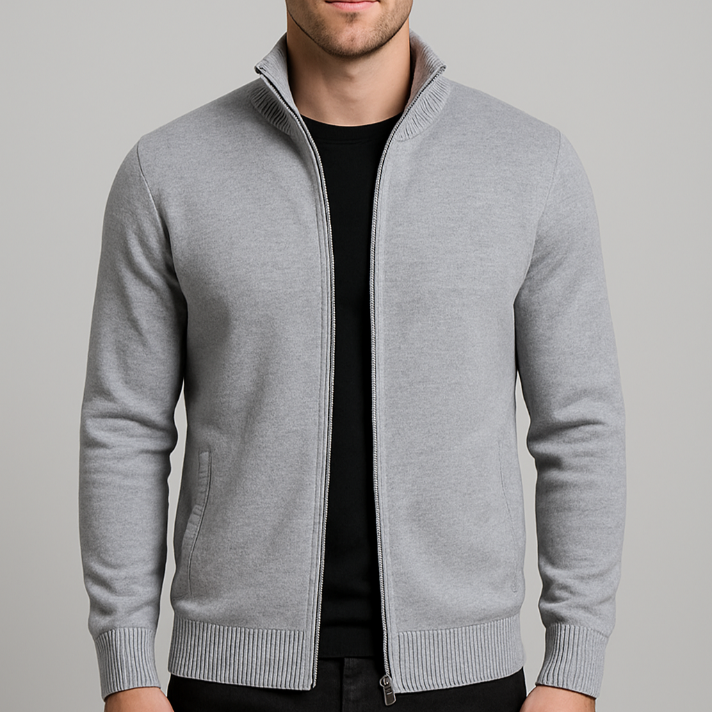 Mattias | Premium Knitted Men's Cardigan in Cotton with Zipper