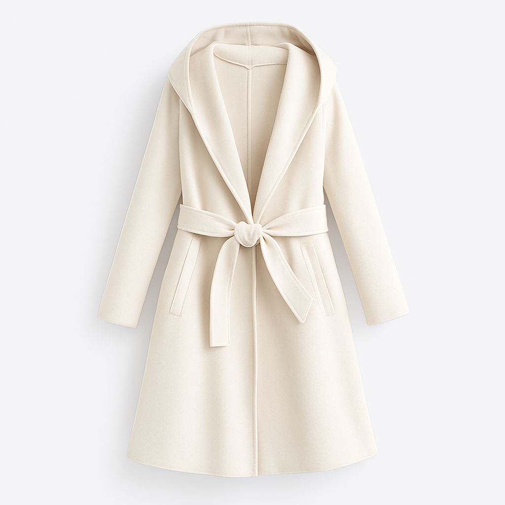 Carina | Women's Long Winter Coat with Belt and Hood