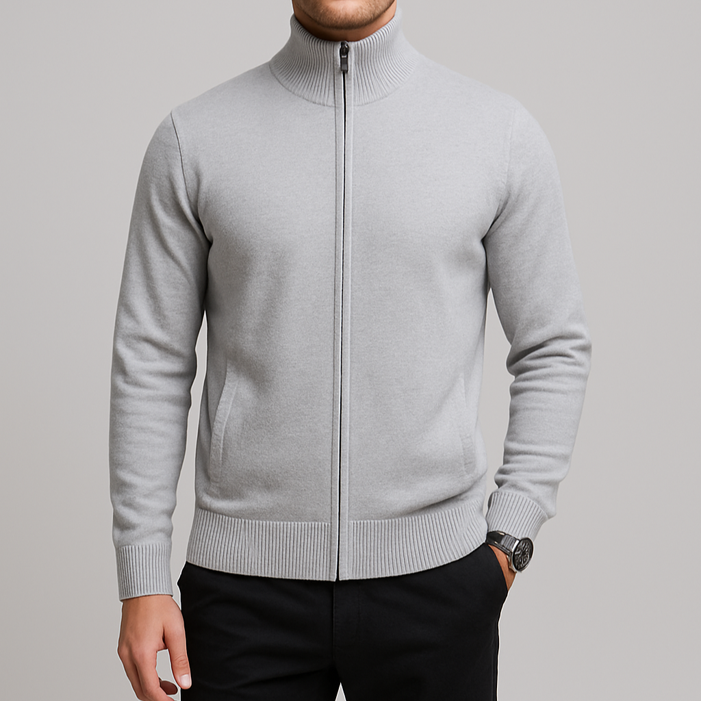 Mattias | Premium Knitted Men's Cardigan in Cotton with Zipper