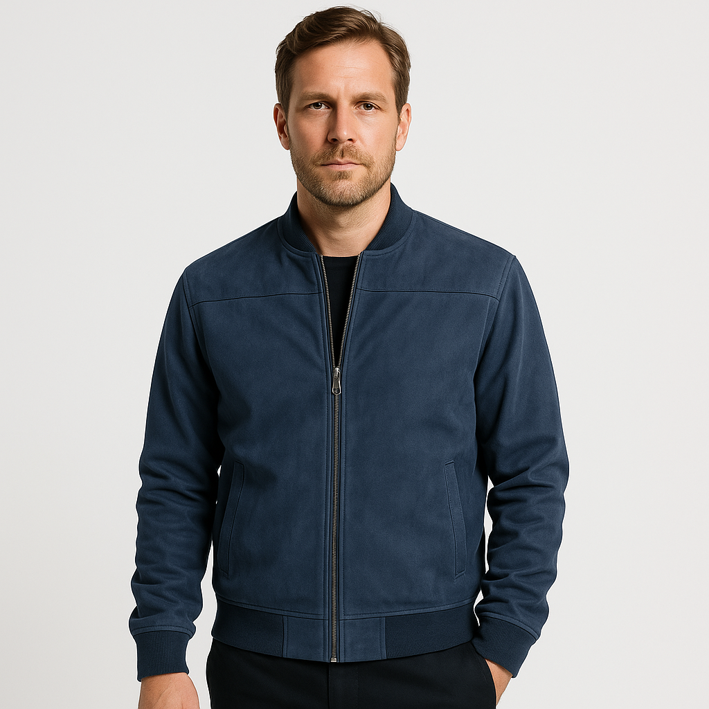 Bastian Bomber Jacket for Men – Soft Faux Suede