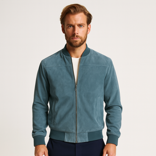 Bastian Bomber Jacket for Men – Soft Faux Suede