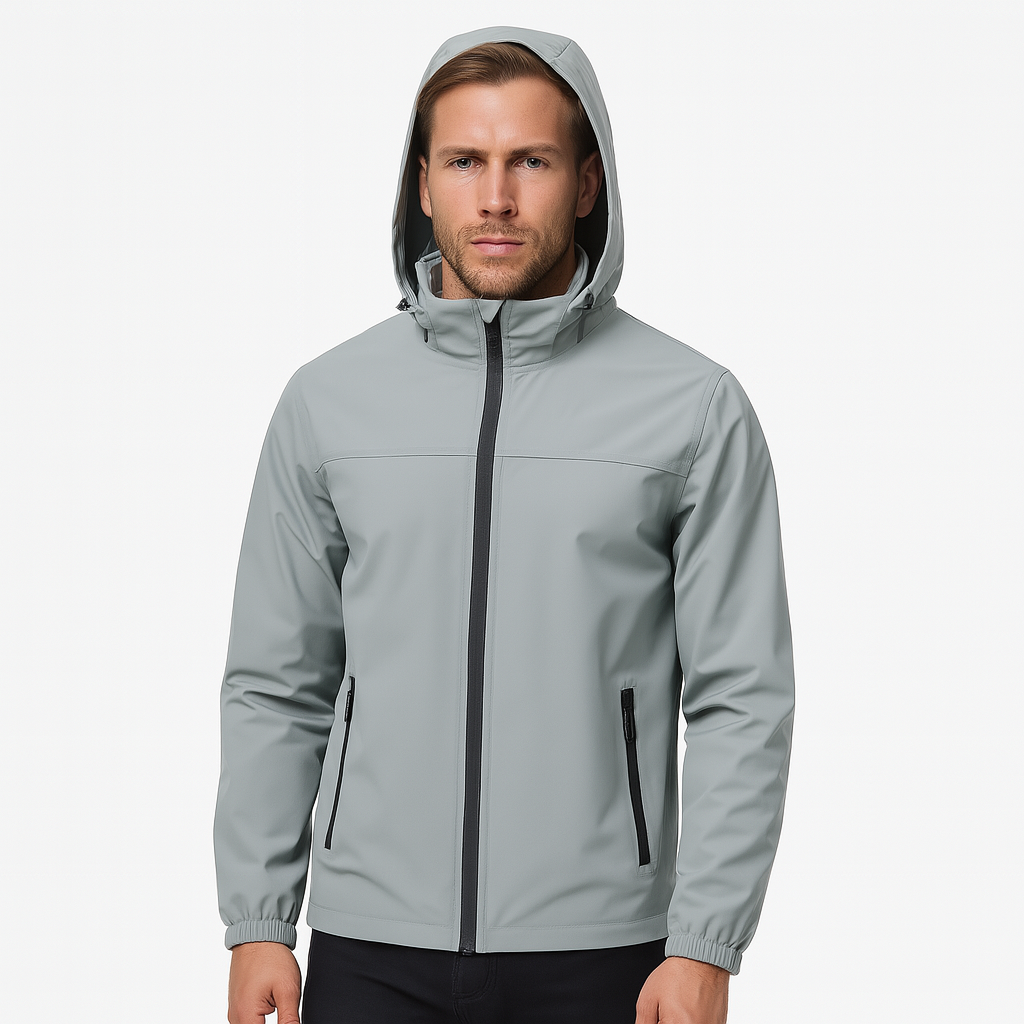 Linus | Men's Rain Jacket with Hood – Ventilated and Windproof Design
