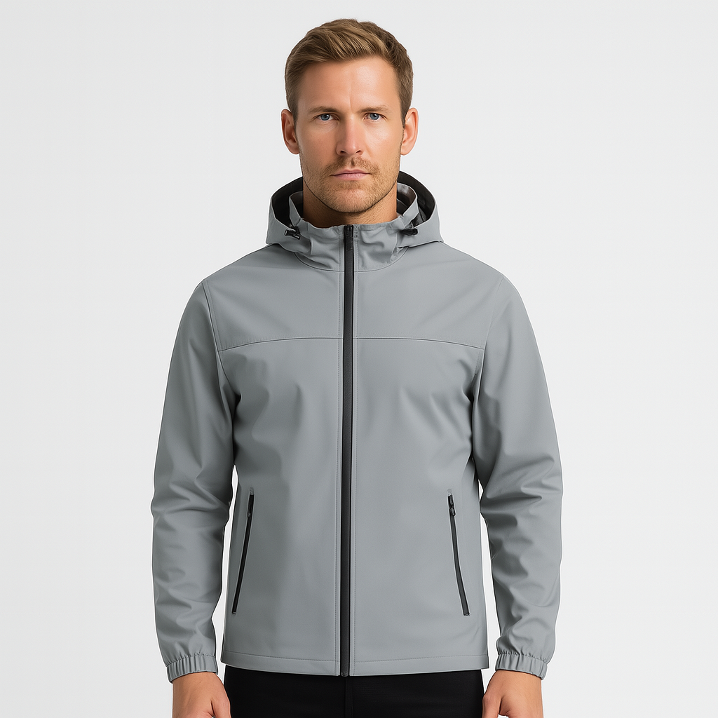 Linus | Men's Rain Jacket with Hood – Ventilated and Windproof Design