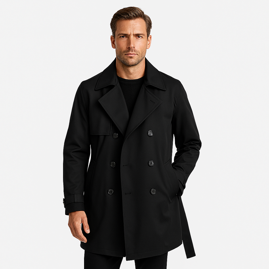 Håkan | Men's Waterproof Trench Coat with Double Breasting – Classic Style