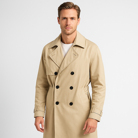 Håkan | Men's Waterproof Trench Coat with Double Breasting – Classic Style